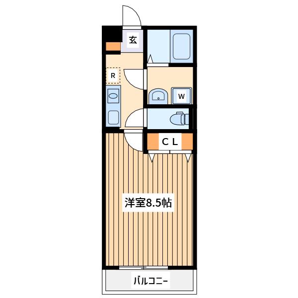アムール ポポ(1K/2階)の間取り写真