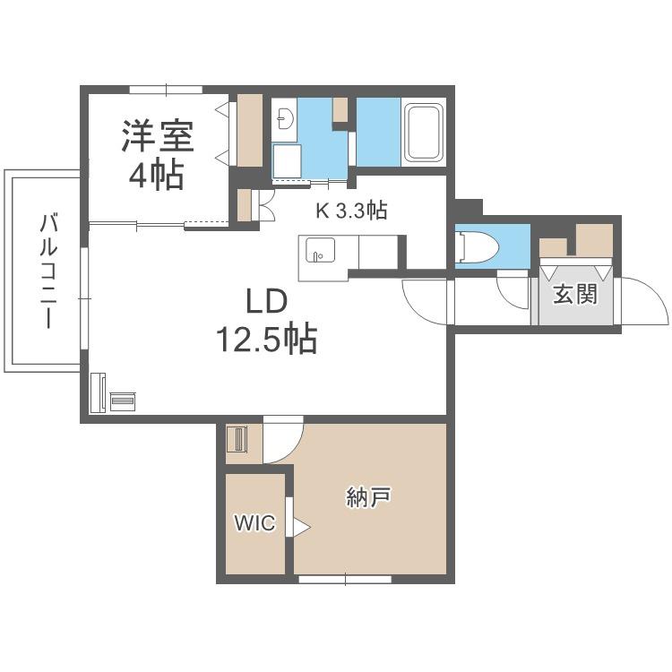 CHIARO SAPPORO(2LDK/5階)の間取り写真