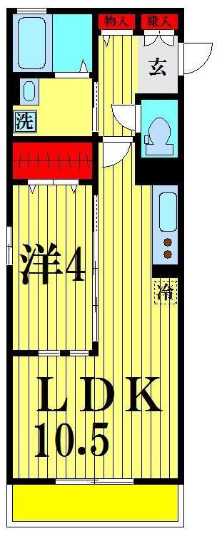 コンフォート(1LDK/2階)の間取り写真