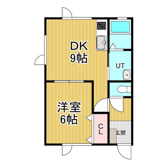 ルーネスハウス(1DK/2階)の間取り写真