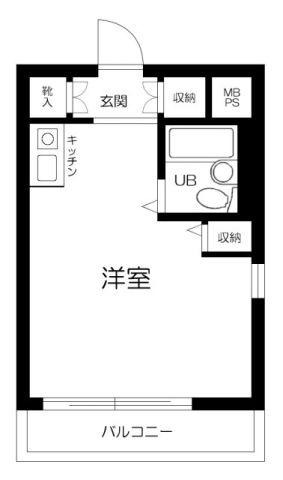 トップ西新井第2(ワンルーム/4階)の間取り写真
