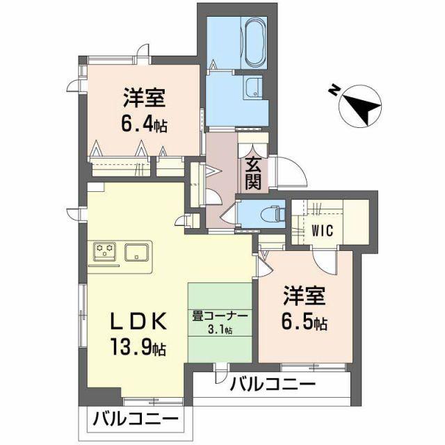 ベレオS.K(2LDK/3階)の間取り写真