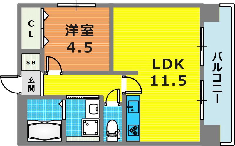 甲南第三コーポラス(1LDK/3階)の間取り写真