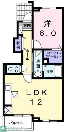 フォーリストK(1LDK/1階)の間取り写真