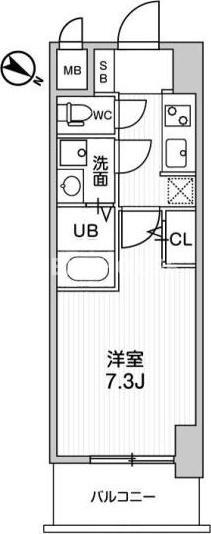 LA DOUCEUR西天満(1K/4階)の間取り写真