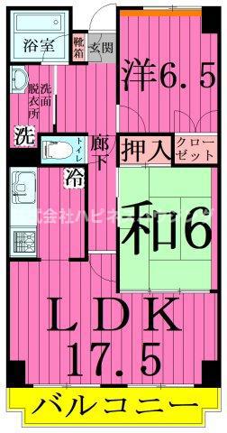 INSURANCEBLDG.XIIIサ(2LDK/7階)の間取り写真