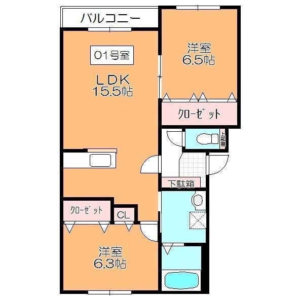 YSヴィラ鍛治(2LDK/4階)の間取り写真