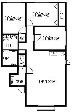 パークビューVISTA(3LDK/1階)の間取り写真