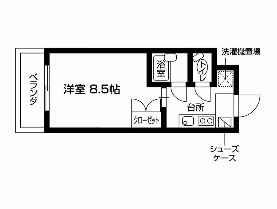 バードヒルズ(1K/3階)の間取り写真