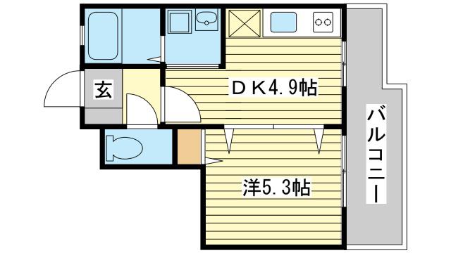 アルティーピュア(1DK/2階)の間取り写真
