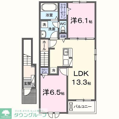 カファーラ・L(2LDK/2階)の間取り写真