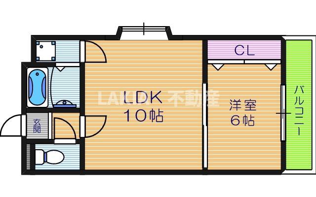 さんさん美章園(1LDK/2階)の間取り写真