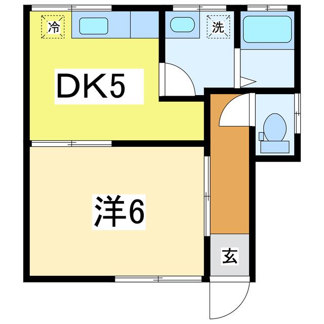 コーポはなぶさ(1DK/1階)の間取り写真