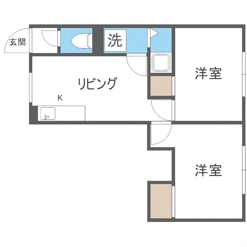 コスモガーデン(2DK/3階)の間取り写真