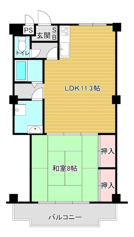 グランドシャトー明石(1LDK/3階)の間取り写真