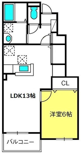 ベル アンジュA(1LDK/1階)の間取り写真