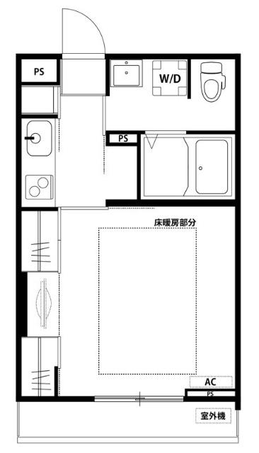 リブリ ・千(1K/2階)の間取り写真
