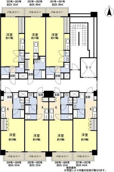 アリビオ北巽(ワンルーム/5階)の間取り写真
