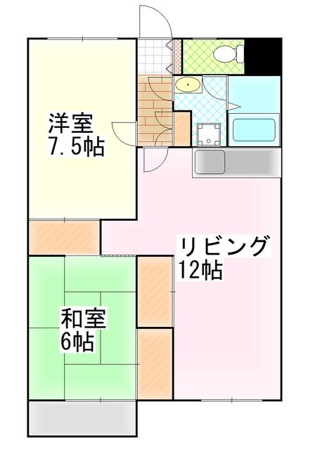 カーサビアンカ70(2LDK/1階)の間取り写真