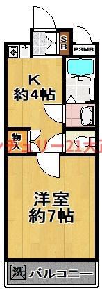 ラプティメゾン大正(1K/2階)の間取り写真