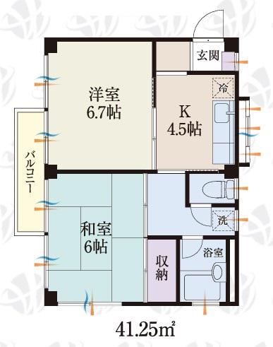 BCASA八千代台IIRE-BORN(2DK/4階)の間取り写真