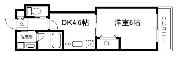 S-FORT二条城前(1DK/8階)の間取り写真