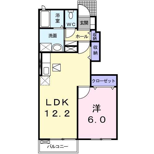 アルティプラーノハヤシ VII(1LDK/1階)の間取り写真