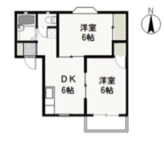 ニューハウン E棟(2DK/2階)の間取り写真