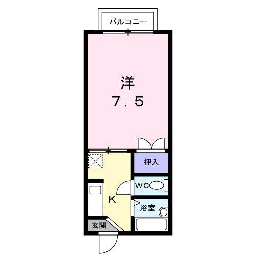 コーポヒデ(1K/1階)の間取り写真