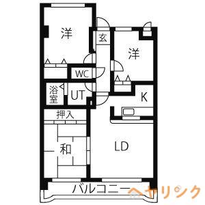 第2ヒルハイツ浅井(3LDK/1階)の間取り写真