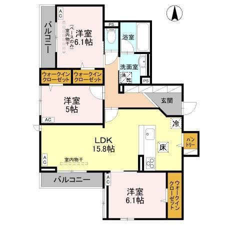 DR藤江北(3LDK/1階)の間取り写真