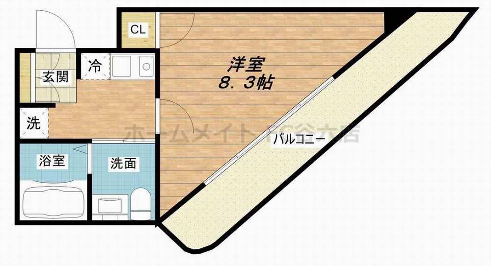 セイワパレス 堂島シティ(1K/4階)の間取り写真