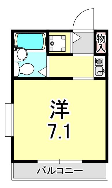 ジョイフル鳴尾(ワンルーム/3階)の間取り写真