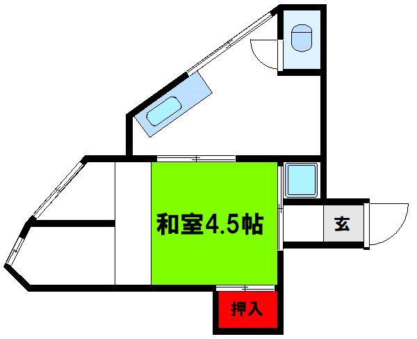 堀荘(1DK/2階)の間取り写真