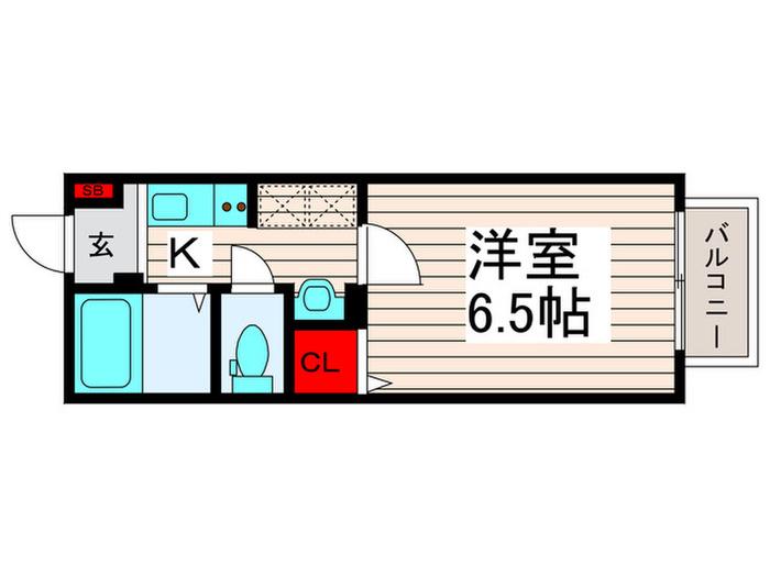エムズ江北(1K/1階)の間取り写真