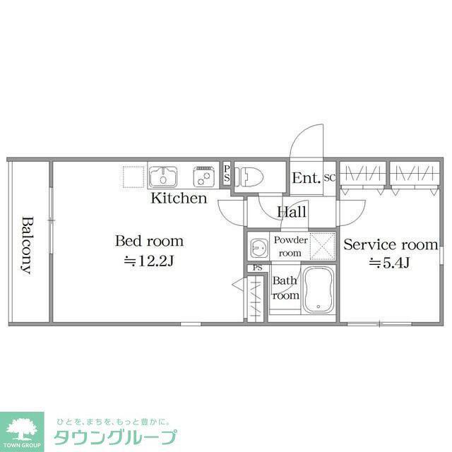 SOPHIAS経堂(1LDK/2階)の間取り写真