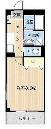 ポルコ・ローサ(1K/4階)の間取り写真