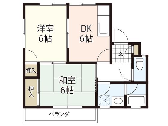 エミール4(2DK/1階)の間取り写真