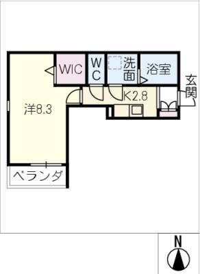 ヘーベル大須(1K/3階)の間取り写真