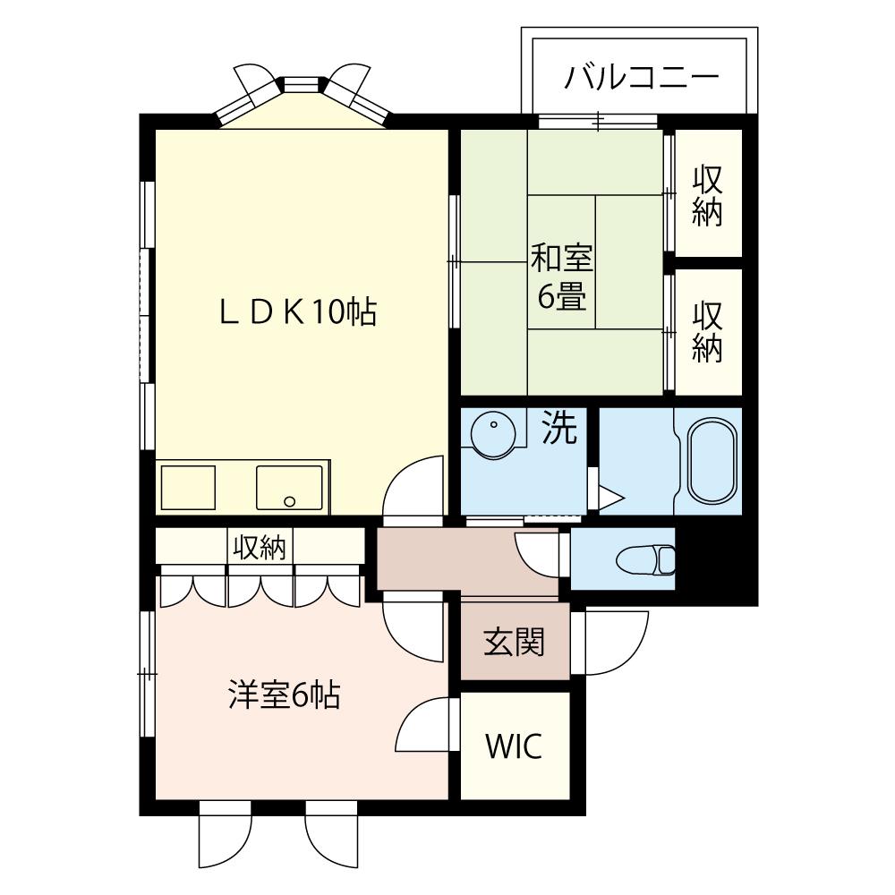 ハルミハイツ(2LDK/3階)の間取り写真