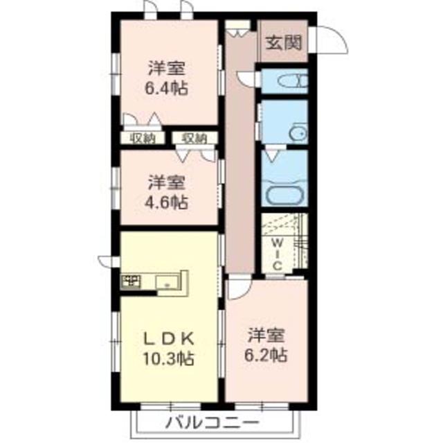 ラフィーネ元町(3LDK/2階)の間取り写真