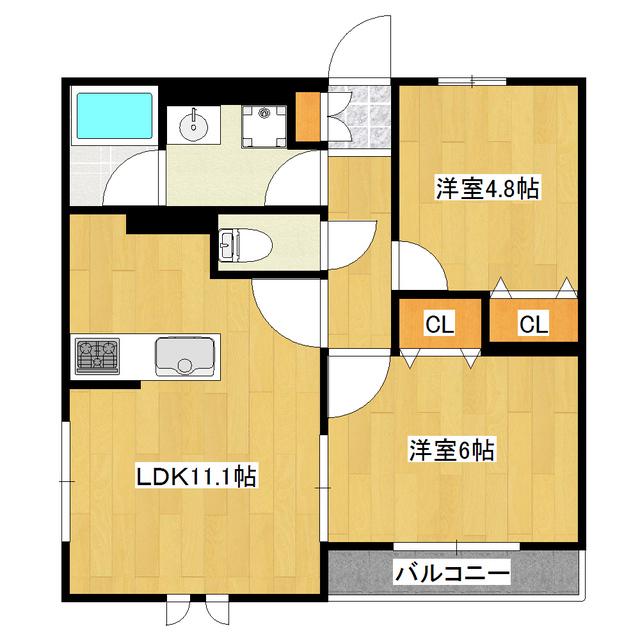 プレシャス・ハートランド東小岩(2LDK/3階)の間取り写真