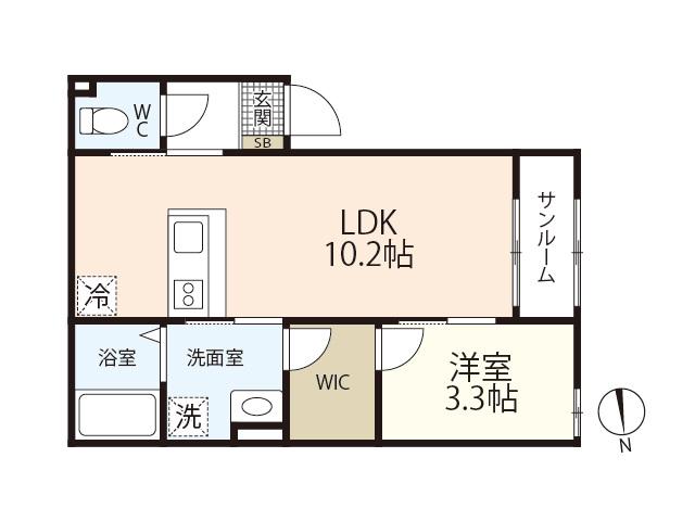 REGALE NANOKAICHI(1LDK/1階)の間取り写真