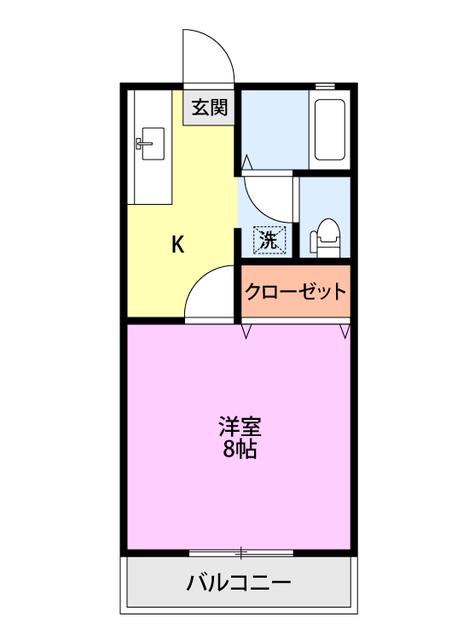 ファミールメゾン小舟町(1K/2階)の間取り写真