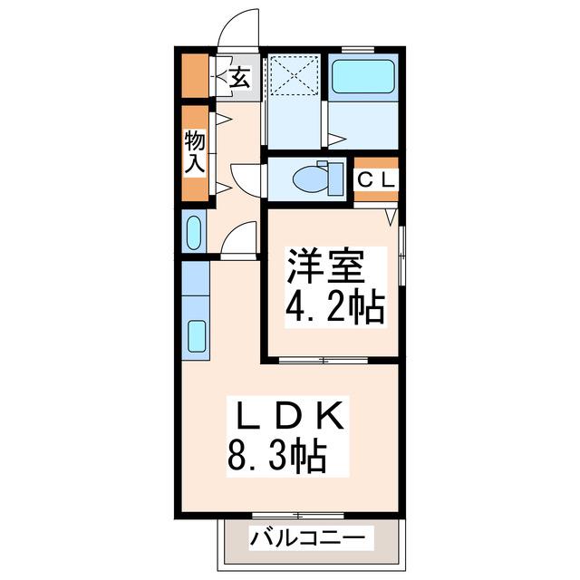 エスポワール参番館A(1LDK/1階)の間取り写真
