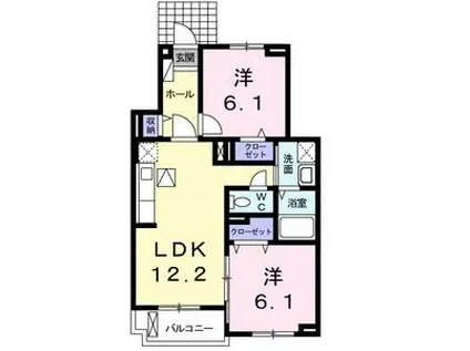 フォンド・ヴィラ(2LDK/1階)の間取り写真