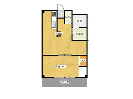 ミカドオクション(1DK/4階)の間取り写真