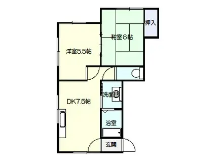 第二寿荘(2DK/2階)の間取り写真