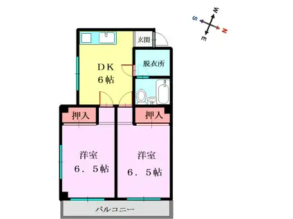 ハイコム21(2DK/3階)の間取り写真