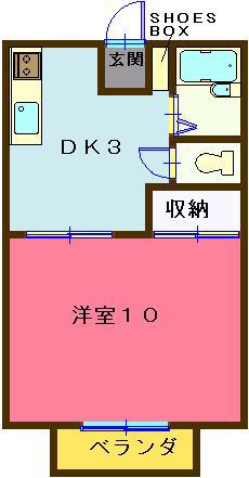ルミエール弘岡NO8(1DK/1階)の間取り写真